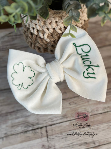 Lucky {Embroidered Bow}
