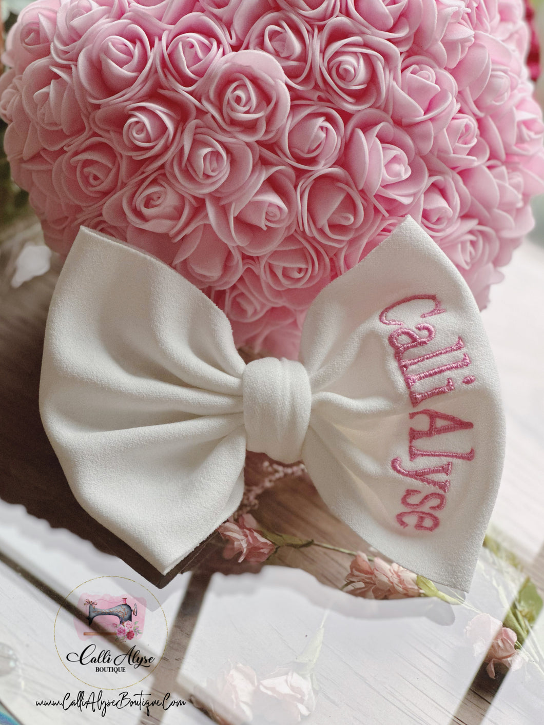 Embroidered Name Bow