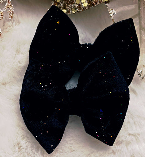 Cheers to the new year {Sparkle Velvet bow} - Calli Alyse Boutique