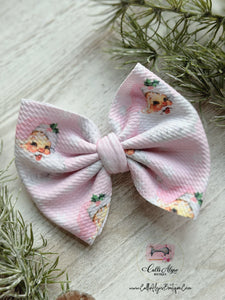 Vintage Claus on Pink {Bow}