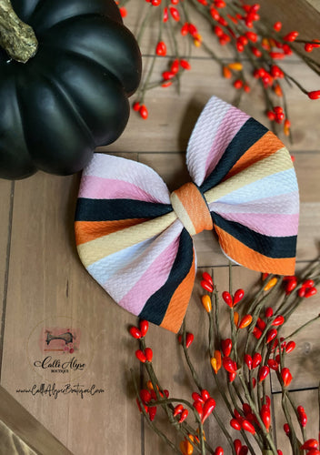 Ghoulish Stripes {Bow} - Calli Alyse Boutique