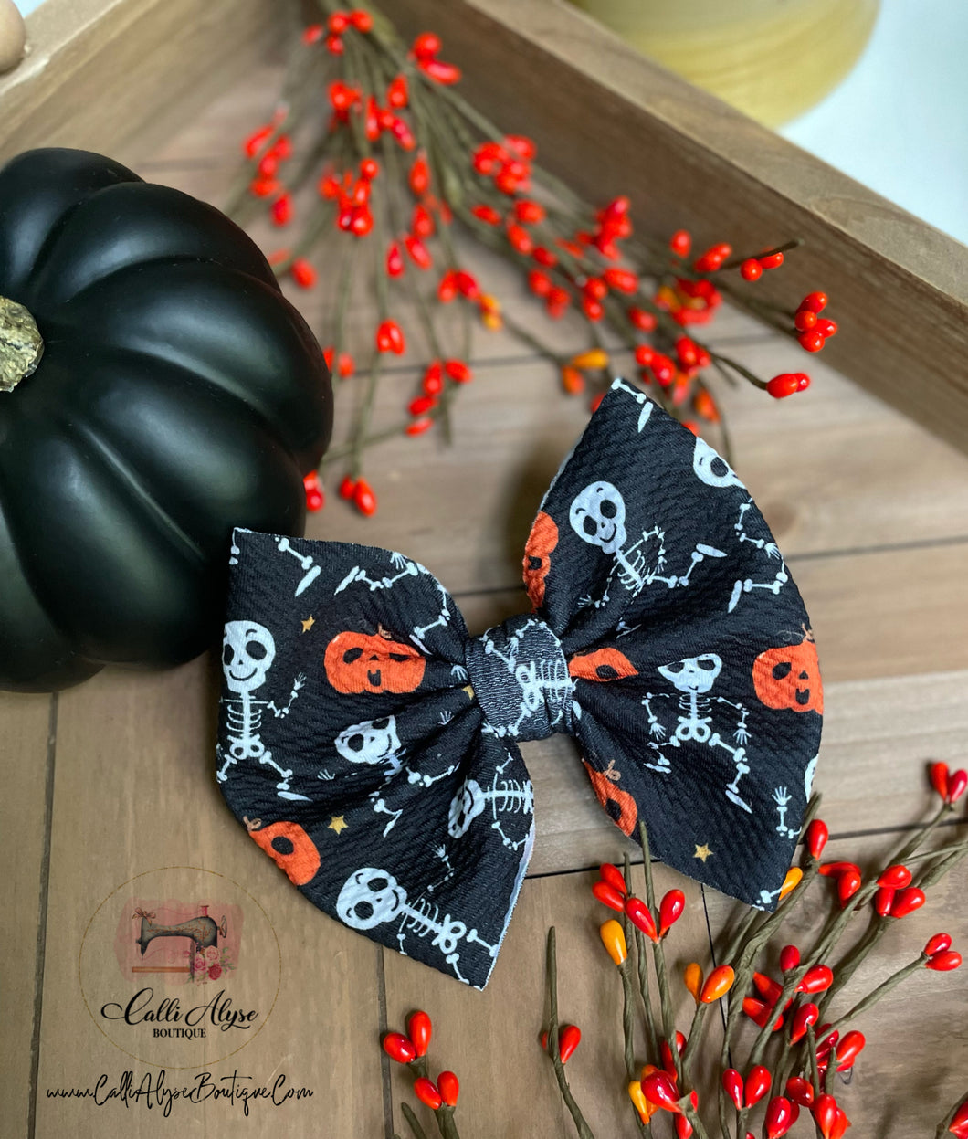 Skeletons Dancing {Bow} - Calli Alyse Boutique