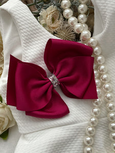 Cranberry Ribbon Bow - Calli Alyse Boutique