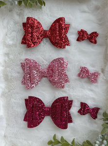 Red & Pink Glitter Bows - Calli Alyse Boutique