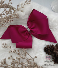 Load image into Gallery viewer, Cranberry Ribbon Bow - Calli Alyse Boutique